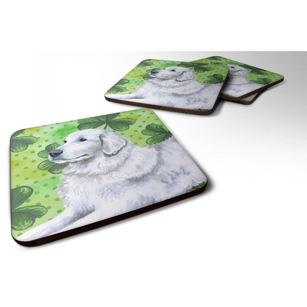 Carolines Treasures Maremma Sheepdog St.Patricks Foam Coaster, 3.5 x 3.5 in. - Set of 4 BB9849FC